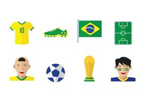 Vecteur brasil football icônes