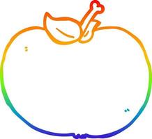 arc en ciel gradient ligne dessin dessin animé pomme vecteur