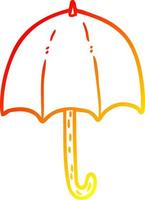 parapluie ouvert de dessin de ligne de gradient chaud vecteur