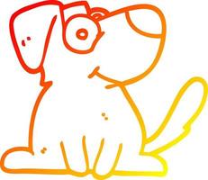 chaud gradient ligne dessin dessin animé chien heureux vecteur