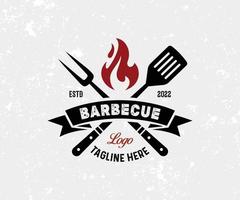 modèle de conception de logo de barbecue. grill barbecue barbecue barbecue modèle de conception de logo. vecteur