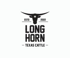 illustration de concept de logo vectoriel tête de taureau, logo tête de buffle, vecteur logo texas longhorn.