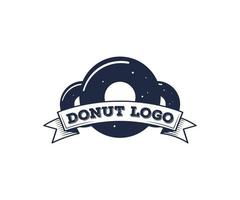 modèle de logo de beignet, modèle de logo de délicieux beignets. vecteur