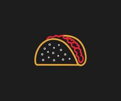 vecteur de logo icône taco. vecteur de nourriture mexicaine taco.