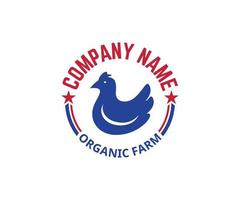 création de logo de poulet, modèle de logo de ferme de poulet. vecteur