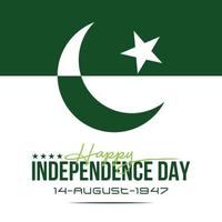 14 août célébration de la fête de l'indépendance du pakistan vecteur