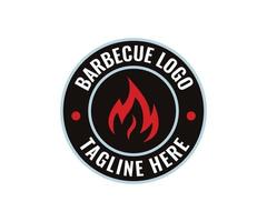 création de logo de barbecue. logotype de barbecue et concept de feu. vecteur