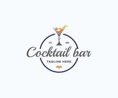 modèle de conception de logo de cocktail. logo de la barre. vecteur