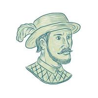 juan ponce de leon explorateur dessin vecteur