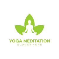 illustration de modèle de conception de logo de feuille de yoga vecteur