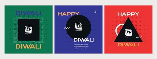 définir le modèle de conception de collection post happy diwali. adapté au contenu des médias sociaux. place de la campagne vecteur