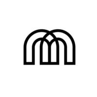 m noir et blanc lettre logo alphabet icône design pour entreprise et entreprise pro vecteur