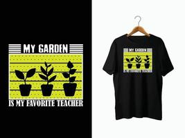conception de t-shirt de jardin vecteur