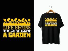 conception de t-shirt de jardin vecteur