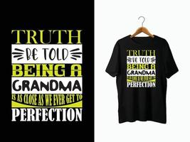 conception de t-shirt de grand-mère vecteur