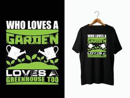 conception de t-shirt de jardin vecteur