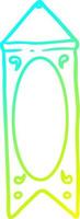dessin de ligne de gradient froid bannière royale suspendue vecteur