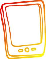 ligne de gradient chaud dessin dessin animé écran tactile mobile vecteur
