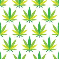 la marijuana laisse un motif sans couture sur fond blanc. parfait pour nappe, toile cirée, literie ou autre design textile vecteur