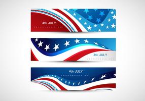 Headers of 4th July Independence Day for Banner vecteur