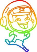 arc en ciel gradient ligne dessin dessin animé rire astronaute vecteur