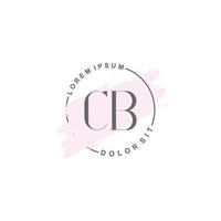 logo minimaliste cb initial avec pinceau, logo initial pour signature, mariage, mode, beauté et salon. vecteur