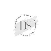 logo minimaliste ds initial avec pinceau, logo initial pour signature, mariage, mode, beauté et salon. vecteur