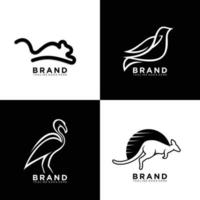 ensemble créatif de concept de logo animal pour la marque vecteur