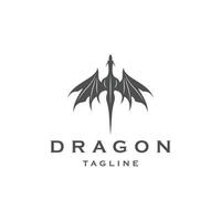 modèle de conception d'icône de logo dragon illustration vectorielle plane vecteur