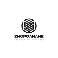 abstrait lettre initiale zo ou oz logo en couleur noire isolé sur fond blanc appliqué pour les services de design d'intérieur architectural logo également adapté pour les marques ou les entreprises ont le nom initial oz vecteur