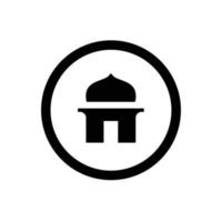 logo vectoriel de la mosquée islamique, logo ou conception d'icône, combiné avec le contour du cercle