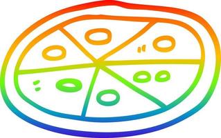 arc-en-ciel, gradient, ligne, dessin, dessin animé, pizza vecteur