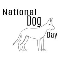 journée nationale du chien, silhouette de contour d'un chien pour une ouverture thématique ou une bannière vecteur