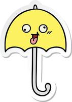 autocollant d'un parapluie de dessin animé mignon vecteur