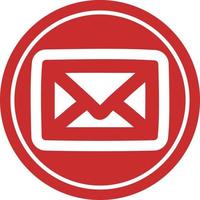 icône circulaire lettre enveloppe vecteur
