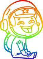 arc en ciel gradient ligne dessin dessin animé rire astronaute vecteur