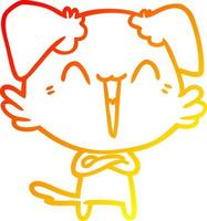 ligne de gradient chaud dessin dessin animé heureux petit chien vecteur