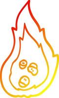 chaud gradient ligne dessin dessin animé charbons ardents vecteur