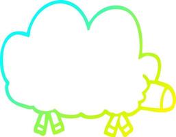 ligne de gradient froid dessinant des moutons de dessin animé vecteur