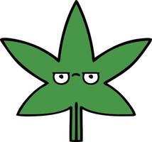 feuille de marijuana dessin animé mignon vecteur