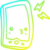 ligne de gradient froid dessin dessin animé téléphone mobile vecteur