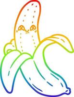 arc en ciel gradient ligne dessin dessin animé fou heureux banane vecteur
