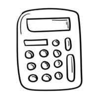 calculatrice de fournitures de bureau autocollant doodle vecteur