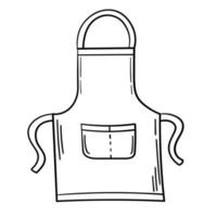 autocollant doodle tablier de chef de cuisine vecteur