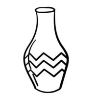 autocollant de vase à fleurs doodle avec motif vecteur