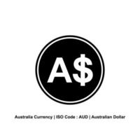 monnaie australienne, aud, symbole d'icône dollar australien. illustration vectorielle vecteur