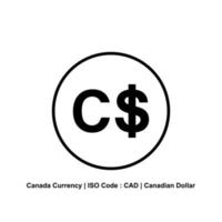 canada currecny, cad, symbole d'icône dollar canadien. illustration vectorielle vecteur