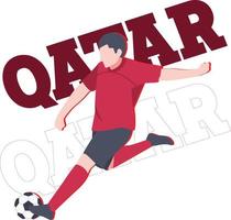 joueur de football de football, illustration vectorielle qatar. joueur de football qatar jouant vecteur de football.