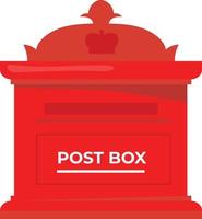 conception traditionnelle de vecteur de boîte aux lettres ancienne, illustration de boîte aux lettres rouge vintage,