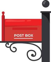 conception traditionnelle de vecteur de boîte aux lettres ancienne, illustration de boîte aux lettres rouge vintage,